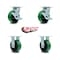 Service Caster 5 Inch Green Poly on Cast Iron Caster Set with Ball Bearings 2 Brakes 2 Rigid SCC-30CS520-PUB-GB-TLB-2-R520-2 - alternate 5